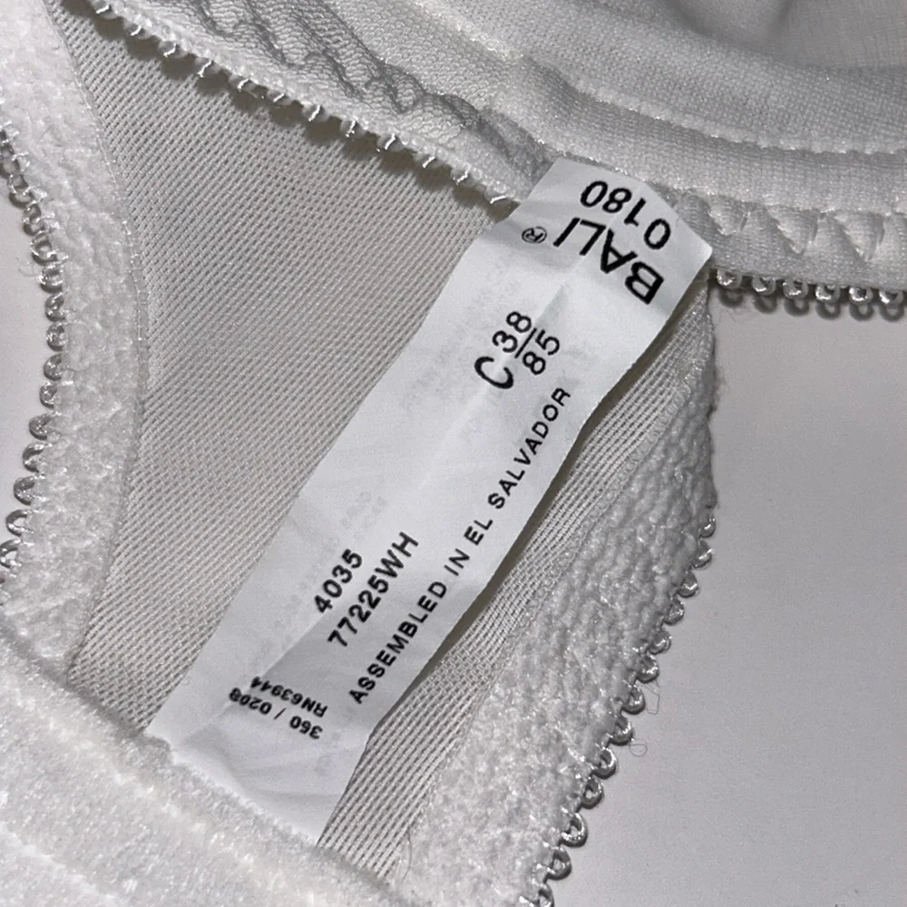 Bali®‎ Flower White Full-Figure Underwire Bra 0180 Sz 38C - Picture 15 of 16